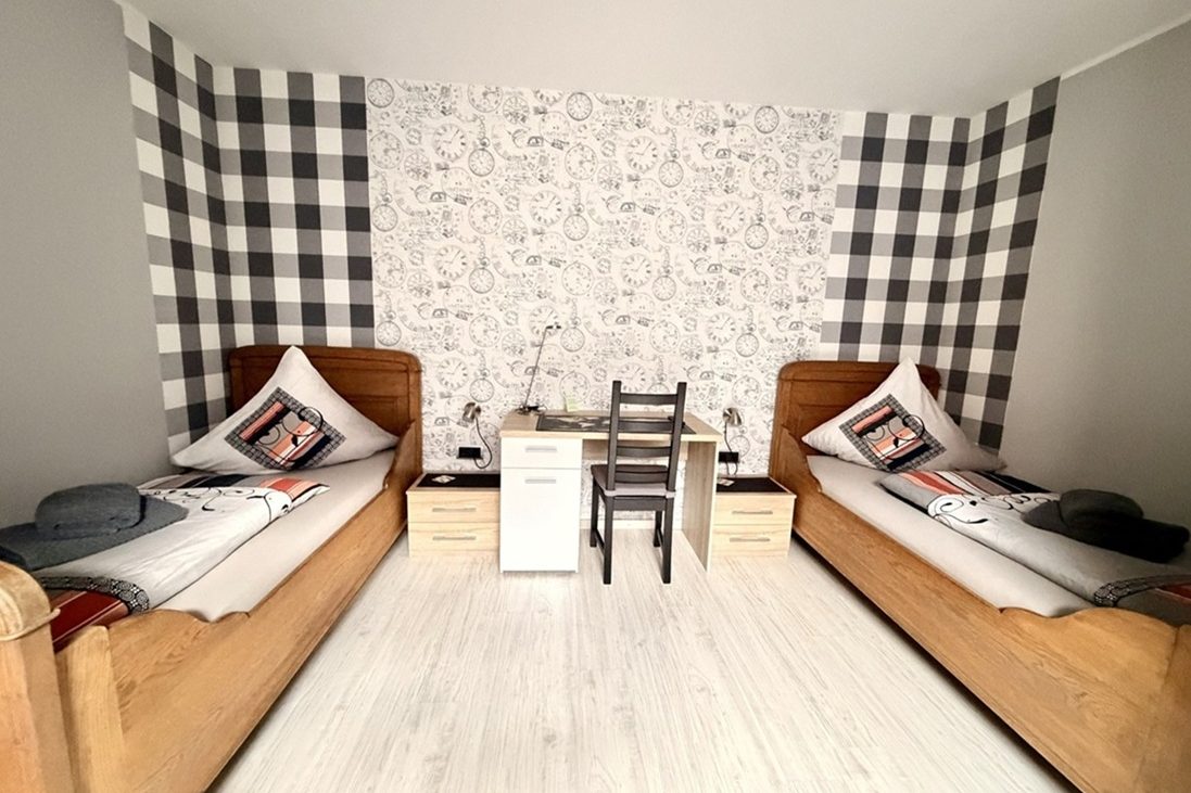 Zwei Einzelbetten in der Pension Bed & Breakfast in Legden